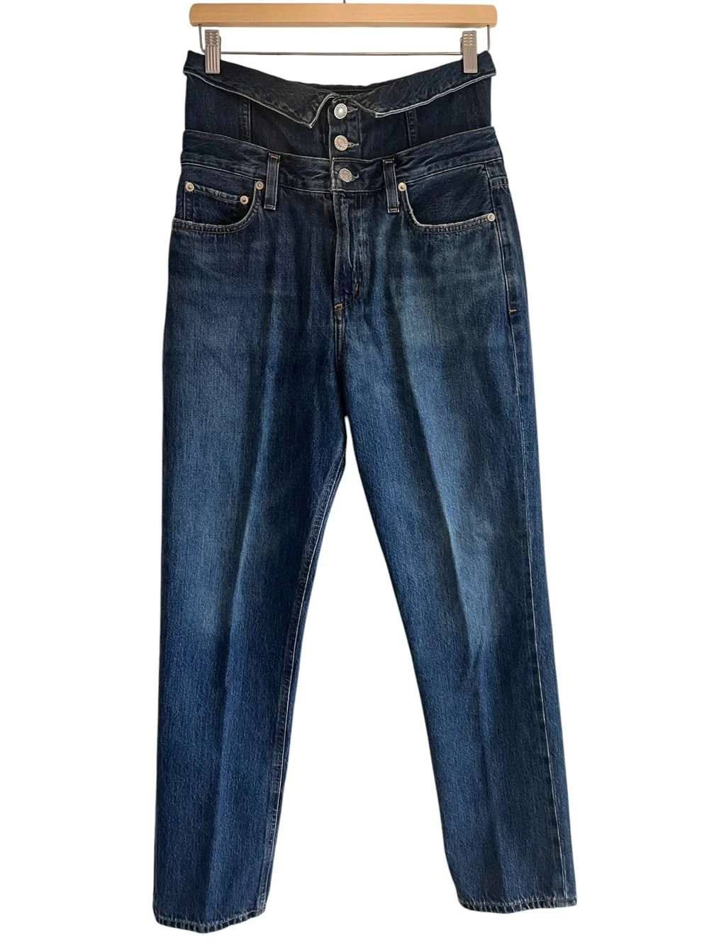 Agolde Vanna Corset jeans dark denim high waist size 27 excellent condition - Picture 4 of 14
